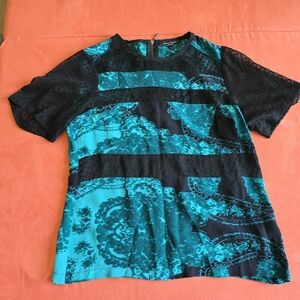 Nanette Lepore Silk Mixed Media Shirt